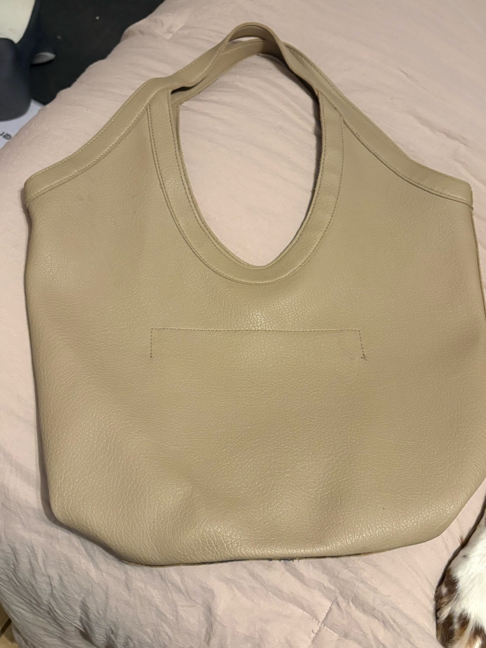Banana Republic Cream Pebbled Leather Hobo Shoulder Bag